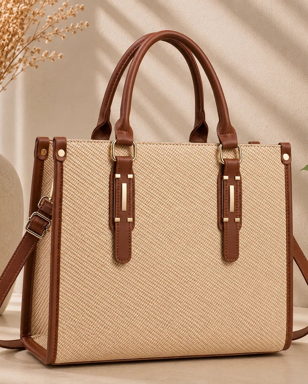 Marit | Borsa Satchel in Texture Intrecciata