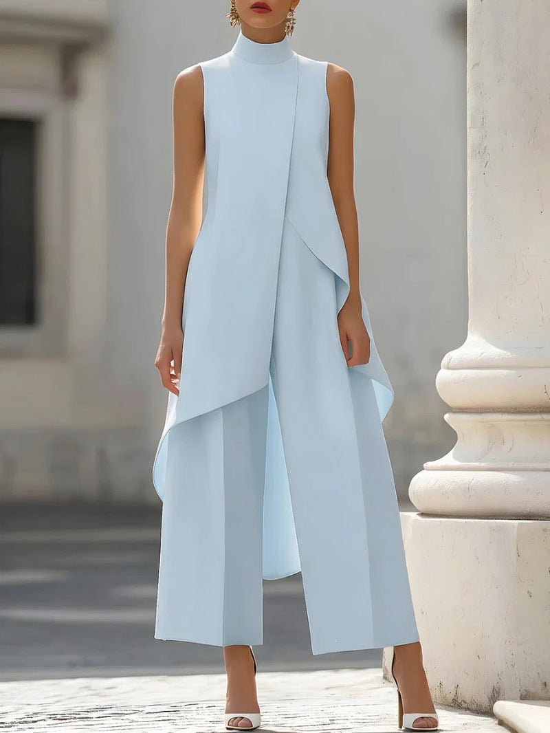 Completo con gilet lungo asimmetrico e pantaloni ampi | Alessia Velluti