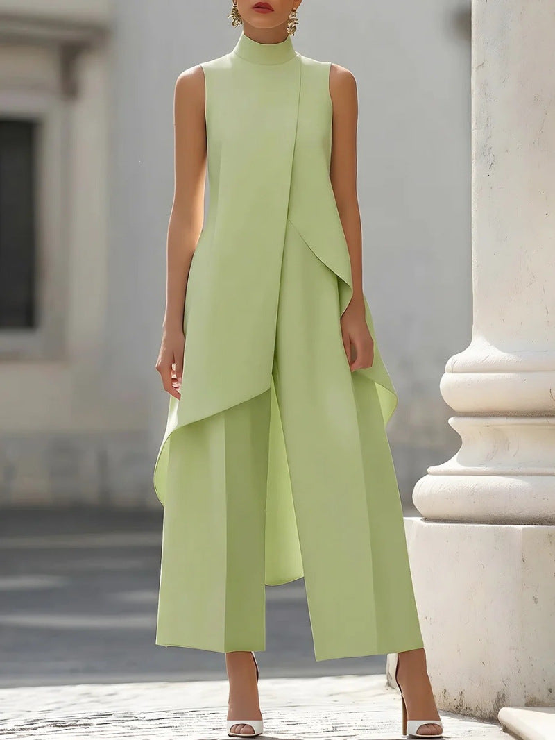 Completo con gilet lungo asimmetrico e pantaloni ampi | Alessia Velluti