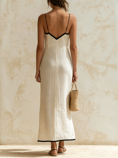 Marisa | Abito Lungo Chevron con Contraste