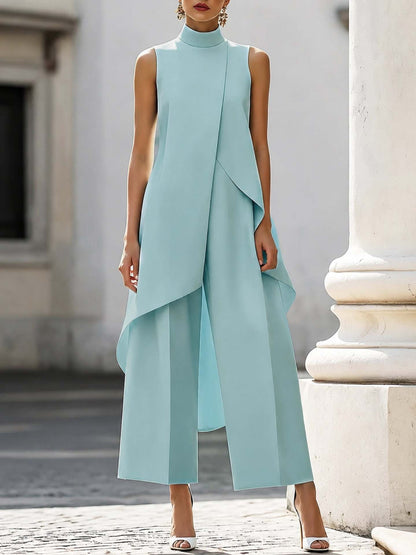 Completo con gilet lungo asimmetrico e pantaloni ampi | Alessia Velluti