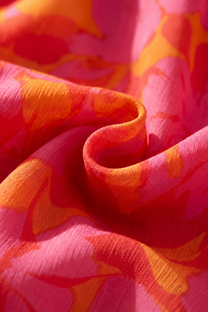 Olympe | Abito Fluido in Rosa e Arancione