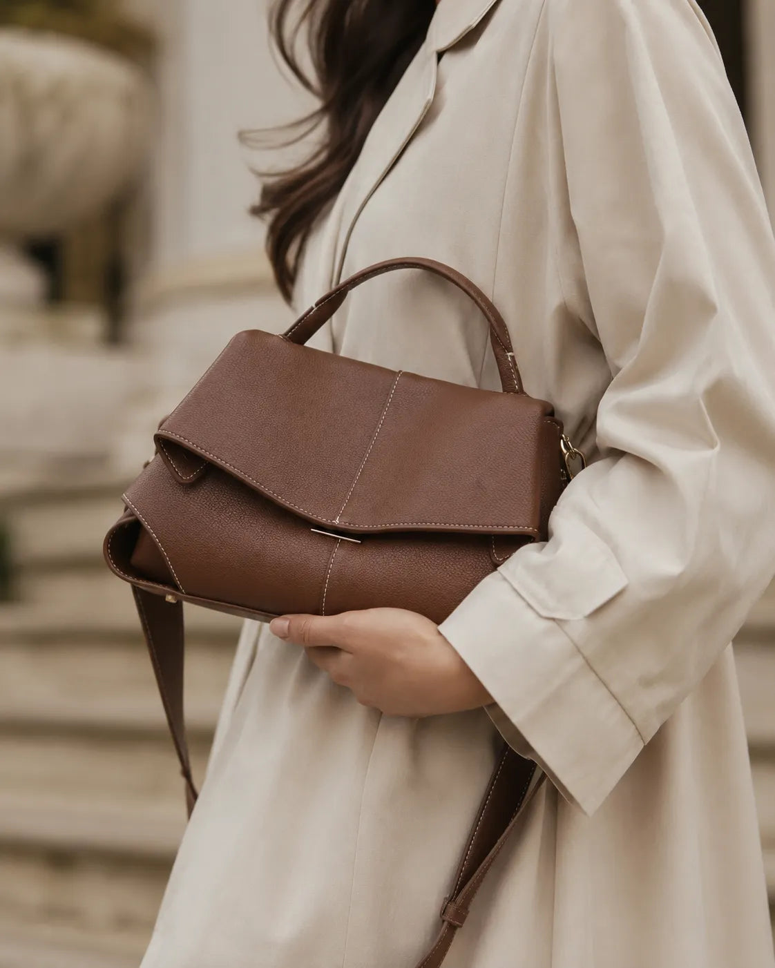 Runa | Borsa Satchel a Pieghe Scolpite