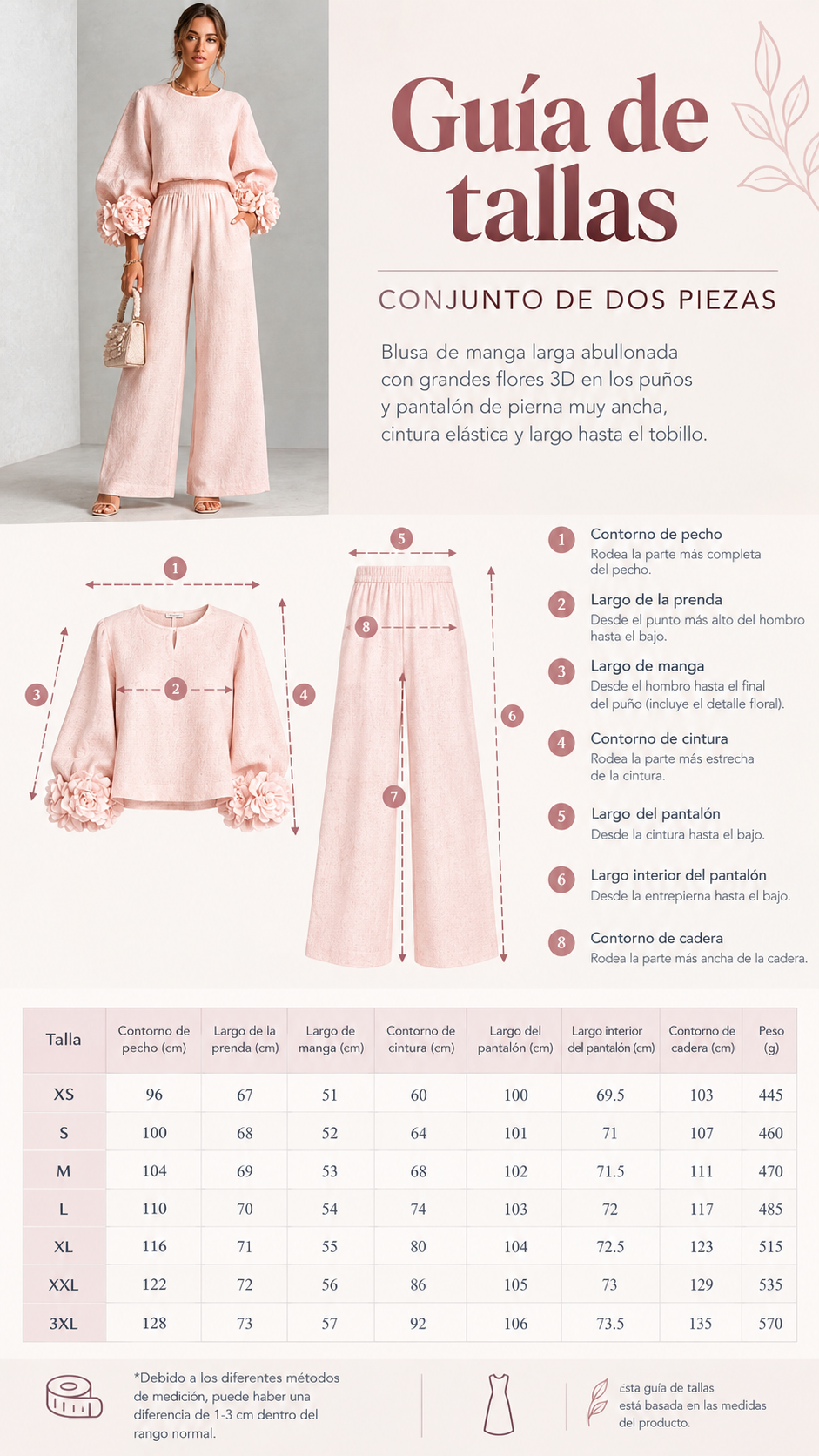 Completo con top dai polsini floreali e pantaloni ampi | Alessia Velluti