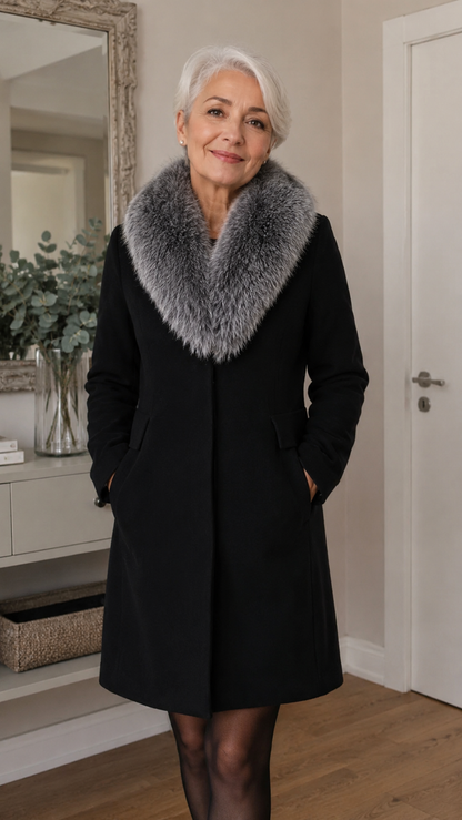 Cappotto da donna con collo in pelliccia sintetica | Alessia Velluti