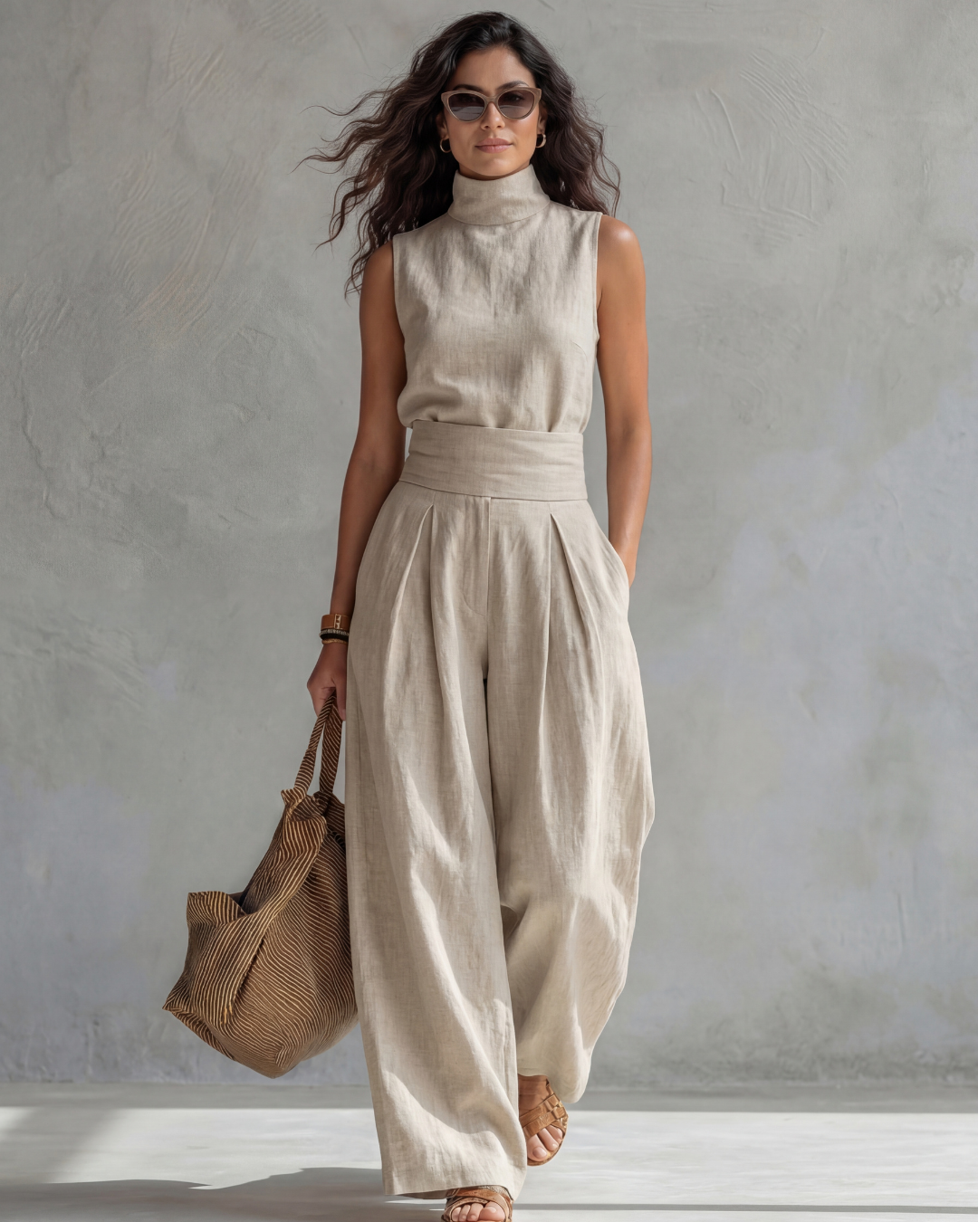 Maria | Completo elegante con pantaloni a gamba larga e top