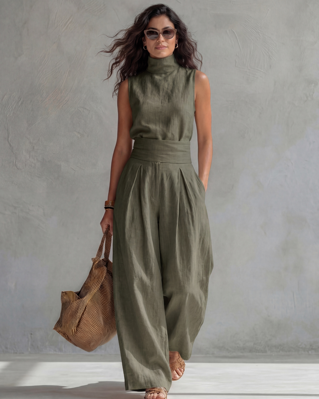 Maria | Completo elegante con pantaloni a gamba larga e top