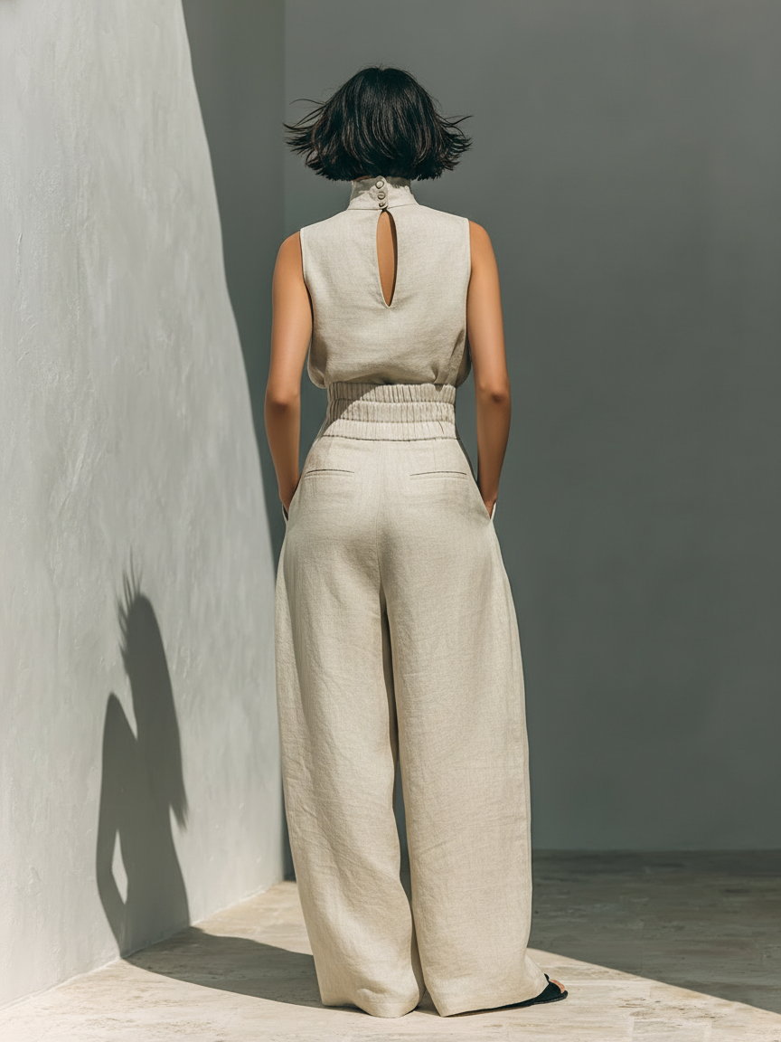 Maria | Completo elegante con pantaloni a gamba larga e top