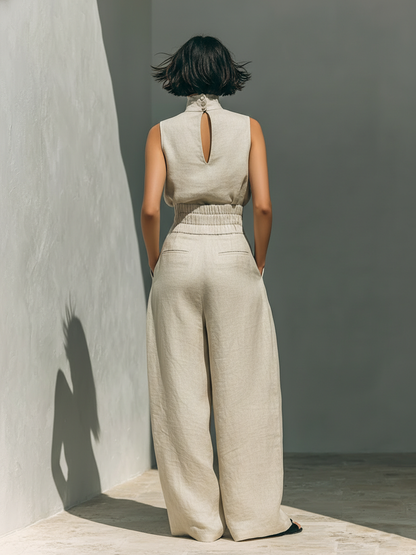 Maria | Completo elegante con pantaloni a gamba larga e top