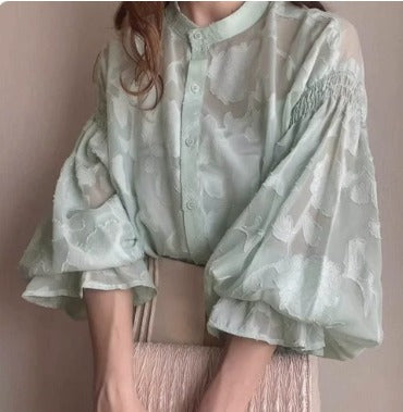 Talía | Blusa di Manica Lunga con Stampato Floreale