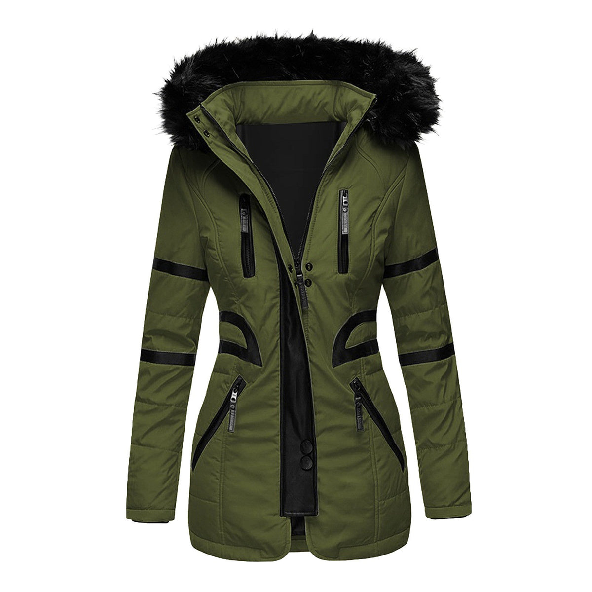 Celeste | Parka invernale con cappuccio e bordo effetto pelliccia - Alessia Velluti