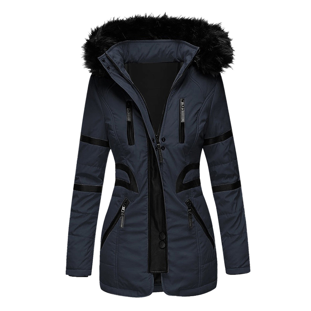 Celeste | Parka invernale con cappuccio e bordo effetto pelliccia - Alessia Velluti