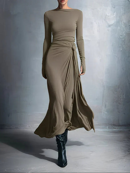 Naiara ❘ Abito maxi con nudo lateral